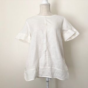 Andrea Jovine, 100% Linen, White blouse, Size M